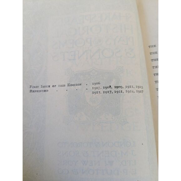 Everyman's Library #'s 153,154,155 - Shakespeare - Poetry and Drama Books - 1927 - Picture 4 of 9